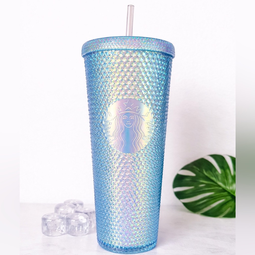 Starbucks Iridescent Blue Studded Tumbler 24oz Venti Cold Cup Asia Exclusive